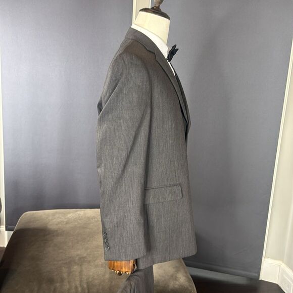 Men’s Perry Ellis Portfolio 2 Piece Gray Formal Suit Size 44 Jacket 36 Pants - Picture 3 of 15